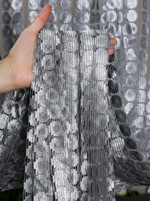 1入組灰色厚提花窗簾，門窗採用幸運草設計，39.37*78.74英寸 - 灰色 - 查看 5