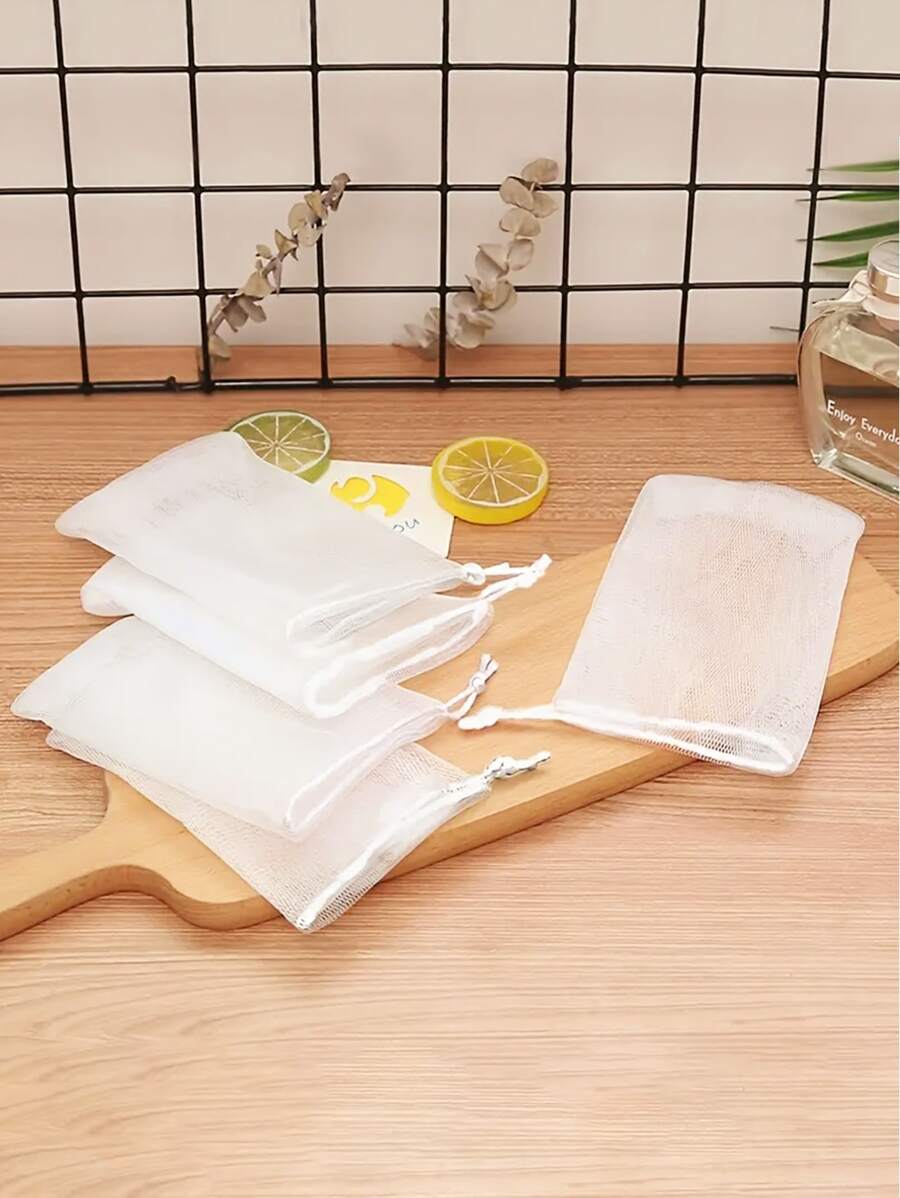 5 risparmiatore di sapone Borsa , Rete schiumogena per sapone perlavaggio del viso in schiuma , risparmiatore di sapone Borsa , Sapone pochette per schiumogeno e essiccazione Sapone bar doccia Sapone Borsa