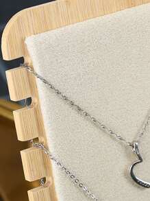 極簡竹木項鍊展示支架首飾類展示板首飾類支架 - 米色 - 查看 2