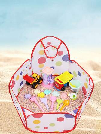 1 件装可折叠室内露营沙滩儿童帐篷，带海洋球坑和篮球架（不含海洋球）