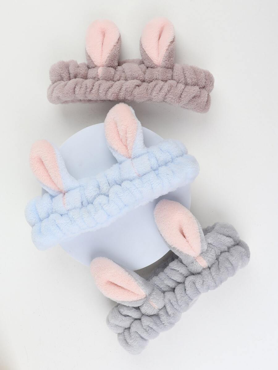 面部清潔彈性頭帶,3入組多色酷炫髮箍,適用於女士化妝頭帶,高彈力面膜頭帶,日常洗臉防潮頭帶頭巾 - 彩色 - 查看 1