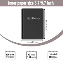 1pc Meeting Notebook For Work With Action Items, Project Planner Notebook For Note Taking, Office/ Business Meeting Notes Agenda Organizer For Men & Women,140Pages B5(7"X10") - Silvery Color,School Supplies,Back To School