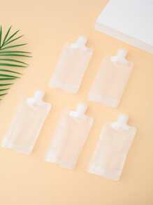 5pcs 100ml Travel Mini Makeup Cosmetic Face Cream Pot Bottles Plastic Transparent Empty Make Up Container Bottle Travel Accessories - Clear - View 4