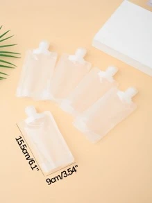 5pcs 100ml Travel Mini Makeup Cosmetic Face Cream Pot Bottles Plastic Transparent Empty Make Up Container Bottle Travel Accessories - Clear - View 2