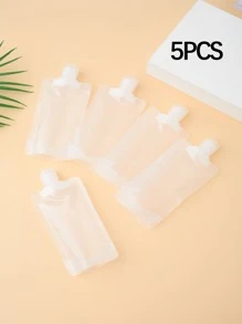 5pcs 100ml Travel Mini Makeup Cosmetic Face Cream Pot Bottles Plastic Transparent Empty Make Up Container Bottle Travel Accessories - Clear - View 3