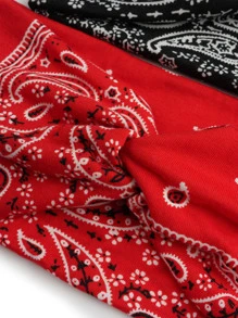 6pcs/Set Elastic Fashionable Sports Headband With Paisley Print & Crisscross Knot Design Boho,Gym Hair Band Turban Headband Sweatband Fall Winter Hair Accessories For Women For Vacation Outfits Woman Elegant Scarf Women Bandanas Soft Headwrap - Multicolor - View 6