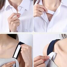 36pcs Invisible Slip-resistant Sticker, Non-sew Adhesive Tape, Transparent Sticker Prevent Exposure Chest Stickers, Suitable For Women's Shirts & Underwear Accessories - White - View 3
