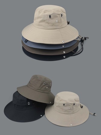 Japanese Style Quick Dry Bucket Hat With Drawstring For Women, Summer Sun Protection, Outdoor Climbing, Western Cowboy Hat For Men CasualMen's Sun Hat Summer Hat, Suitable For Summer Outdoor Activities Such As Hiking And Fishing