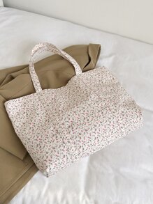 Bolso de tela estampado, bolso de hombro de compras casual, bolso de viaje, bolso de hombro grande, nuevo bolso de mano de verano, bolso de mamá, bolso de tela de punto minimalista para otoño/invierno - Multicolor - Ver 7