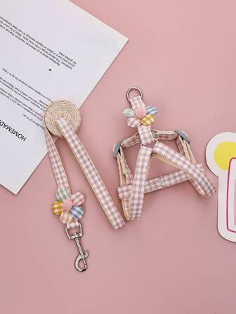 Dog Leash, Adorable Triangle Pet Chain For Large, Medium And Small Dogs, Teddy, Golden Retriever Walking Rope, Pet Supplies