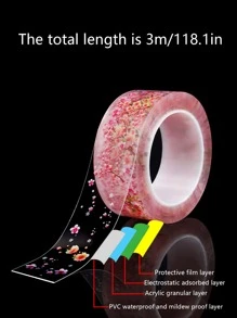 1 Băng keo chống nấm mốc & chống thấm in trong suốt tinh khiết cho đường nối của bếp lò, nhà vệ sinh phòng tắm và góc tường. - Hồng - Xem 2