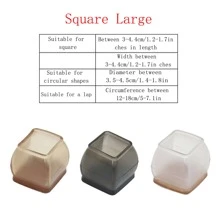 4入組TPR橡膠材料方形靜音椅子桌子腿保護裝置隨機色 - 彩色 - 查看 5