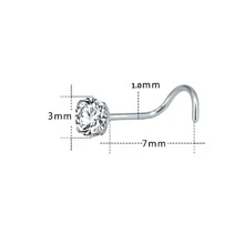 3 piezas/set Perno nariz de acero inoxidable curvo , diseño