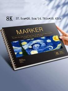 Original Marker Drawing Book With 8k A4 Size For Students To Paint, Sketch & Draw, Using Color Pencils, Hand Copying, Bulletin, Painting & Paper, Spiral Bound - Blue - View 3