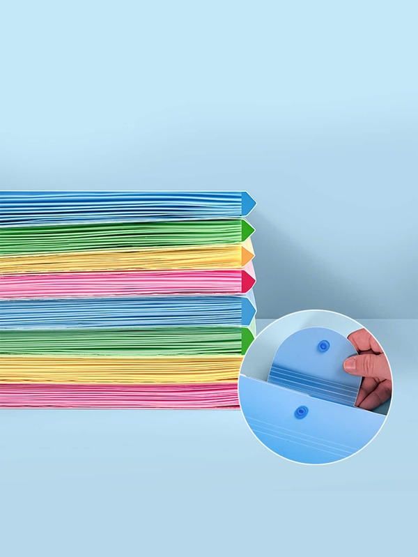 Accordion Folder Solid Color With Multiple Compartments Office Paper
