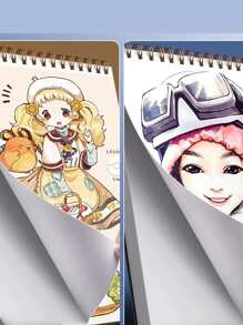 Original Marker Drawing Book With 8k A4 Size For Students To Paint, Sketch & Draw, Using Color Pencils, Hand Copying, Bulletin, Painting & Paper, Spiral Bound - Blue - View 5