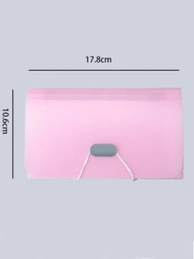 1pc 13-compartment Mini Accordion File Folder, Candy-colored Simple Office Supplies File Storage Bag, Ticket Holder, Clear Expandable Receipt Organizer - Green - View 6