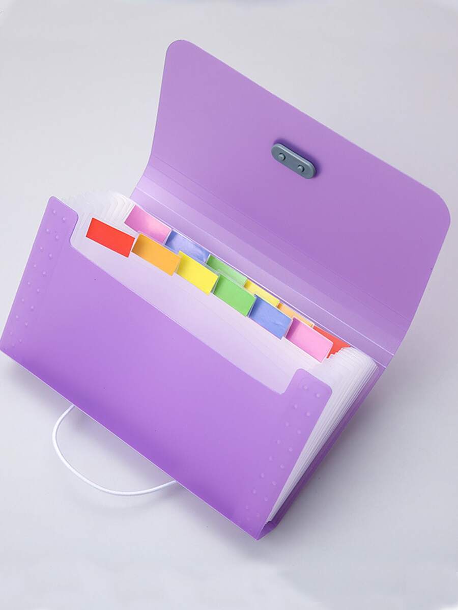 1pc 13 compartment mini accordion file folder candy colored simple
