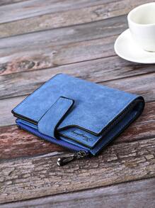 Billetera y portafolio de hombre con cierre mate en azul vintage - Azul - Ver 2
