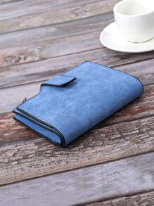 Billetera y portafolio de hombre con cierre mate en azul vintage - Azul - Ver 3