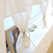 1 pieza Cortina ventana decorativo - Beis - Ver 3