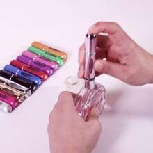 香水分配器灌装，5毫升化妆品包装，化妆按压喷雾瓶样品分配用品，适用于旅行、化妆、廉价、房间装饰、梳妆台、旅行、卧室、化妆配件 - 粉色 - 查看 3