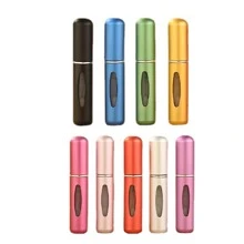 香水分配器灌装，5毫升化妆品包装，化妆按压喷雾瓶样品分配用品，适用于旅行、化妆、廉价、房间装饰、梳妆台、旅行、卧室、化妆配件 - 粉色 - 查看 7