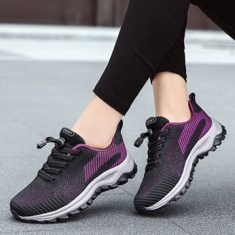 女士步行鞋春夏輕便透氣網布舒服防滑運動鞋適用於中年和老年們