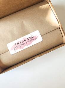 90 Pcs Thank You For Your Purchase Stickers Small Shop Gift Package Decor Sealing Personalized Labels - Pink - View 1