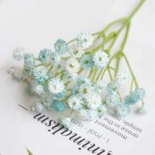 1入組23厘米藍色人造滿天星軟橡膠手感家居裝飾，不褪色植物花園、門廊、窗戶、室內花瓶裝飾