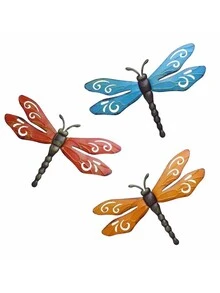 Decoración Exterior De La Cerca Con Libélula Azul - Azul - Ver 4