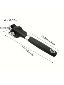 1入組多功能開罐器,側切快簡約風不銹鋼開罐器刀廚房工具 - 黑色 - 查看 5