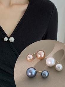 3pcs Của phụ nữ Dễ thương Ngọc trai Giả Trâm cài áo Đối với Trang trí váy - Nhiều màu - Xem 1
