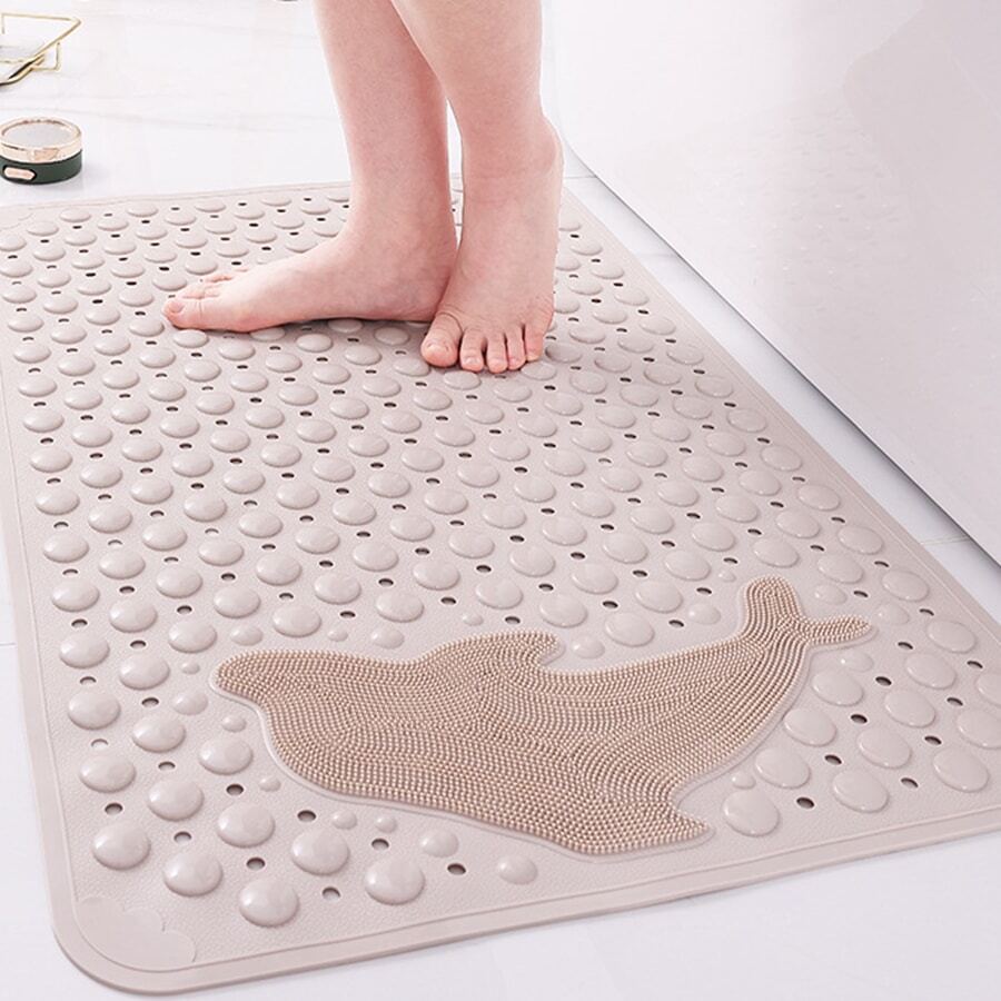 浴缸垫防滑橡胶淋浴带排水孔吸盘，快速轻松清洁，足部按摩，浴缸和隔间浴室适用，返校