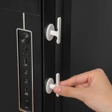 1 Set 8 Stücke abnehmbar Kabel Management Clips Organizer mit Wand & Decke Kleber Haken - Weiss - Übersicht 6