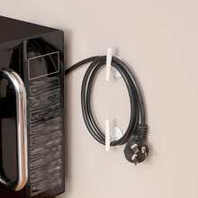 1 Set 8 Stücke abnehmbar Kabel Management Clips Organizer mit Wand & Decke Kleber Haken - Weiss - Übersicht 5