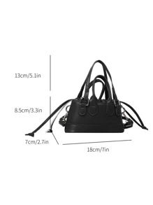 Mini Fashionable Ladies Handbag - Black - View 7