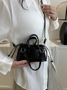 Mini Fashionable Ladies Handbag - Black - View 3