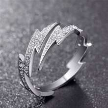 VKHK Cubic Zirconia Lightning Finger Rings For Women Wedding Jewelry