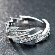 VKHK Cubic Zirconia Lightning Finger Rings For Women Wedding Jewelry