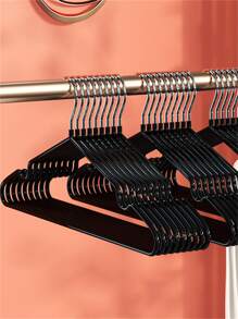 1 Bộ Dày Chống Trơn Trượt Treo Móc Treo Quần Áo Traceless Quần Áo Định Hình Móc Treo Cho Trẻ Em - màu đen - Xem 1