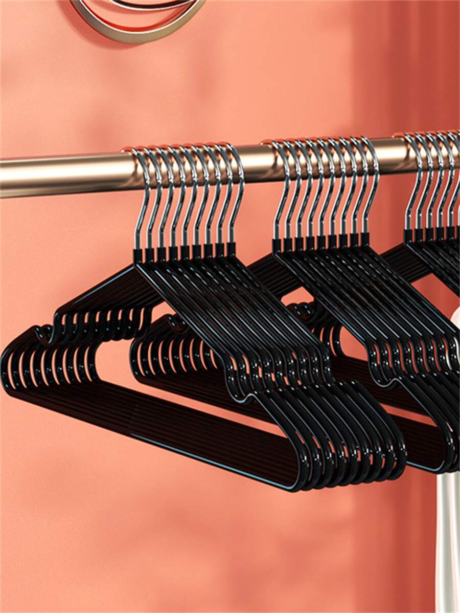 1 Bộ Dày Chống Trơn Trượt Treo Móc Treo Quần Áo Traceless Quần Áo Định Hình Móc Treo Cho Trẻ Em - màu đen - Xem 1