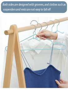 1 Bộ Dày Chống Trơn Trượt Treo Móc Treo Quần Áo Traceless Quần Áo Định Hình Móc Treo Cho Trẻ Em - màu đen - Xem 2