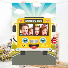 Dienalls 6x4ft School Bus Photo Prop Back to School Party Decorations Backdrop - Yellow - View 5
