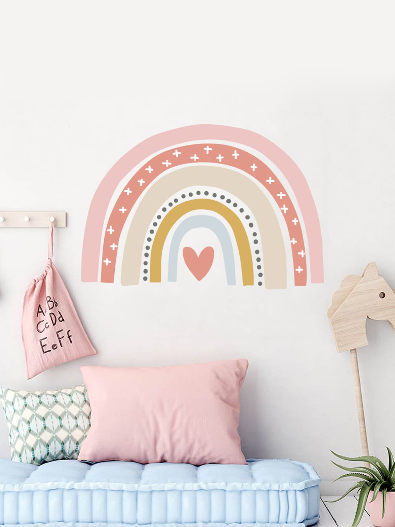 Heart & Rainbow Wall Stickers Self-adhesive Decals For Home Decor, Bedroom, Living Room - Multicolor - View 1