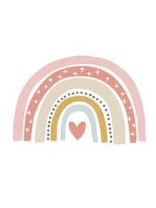Heart & Rainbow Wall Stickers Self-adhesive Decals For Home Decor, Bedroom, Living Room - Multicolor - View 5