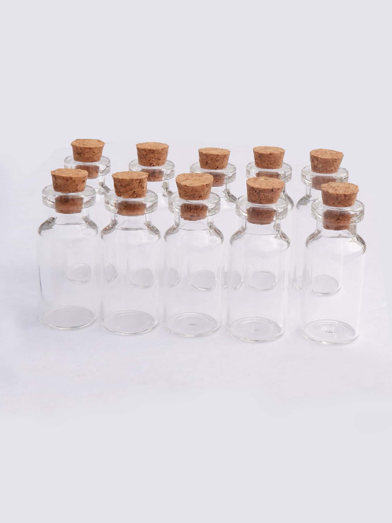 10 件迷你圣诞装饰玻璃许愿瓶带软木塞，DIY 手工装饰，结婚礼物，许愿珍珠首饰派对礼物 - 無色 - 查看 1