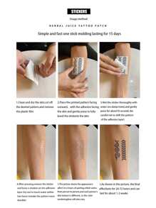 1pc Simple Waterproof Plant Pattern Temporary Tattoo Sticker - Black - View 5