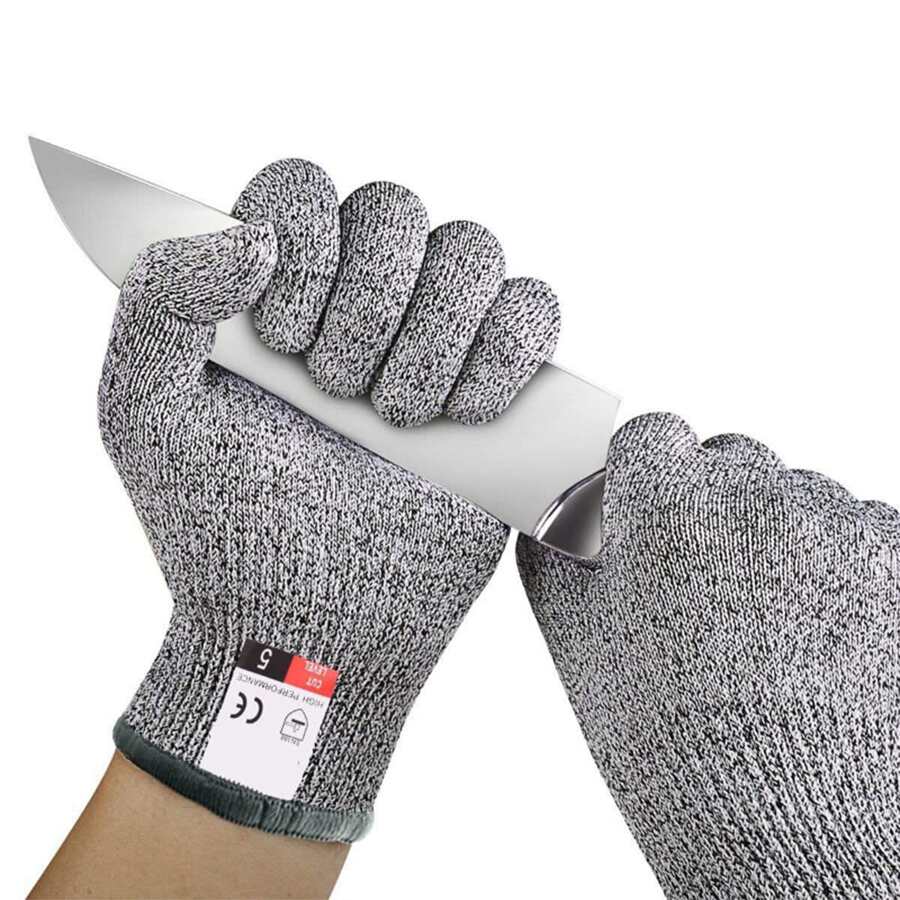 1 Paar schnittfeste Handschuhe in voller Fingerlänge, Campingausrüstung