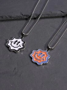 2入組/套彩色卡通字元設計中性情侶簡約風街頭服飾項鍊,60cm - 彩色 - 查看 4